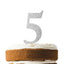 Cake Topper Número Plateados 6ct