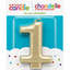 White Gold Birthday Number Candle (Select Number)