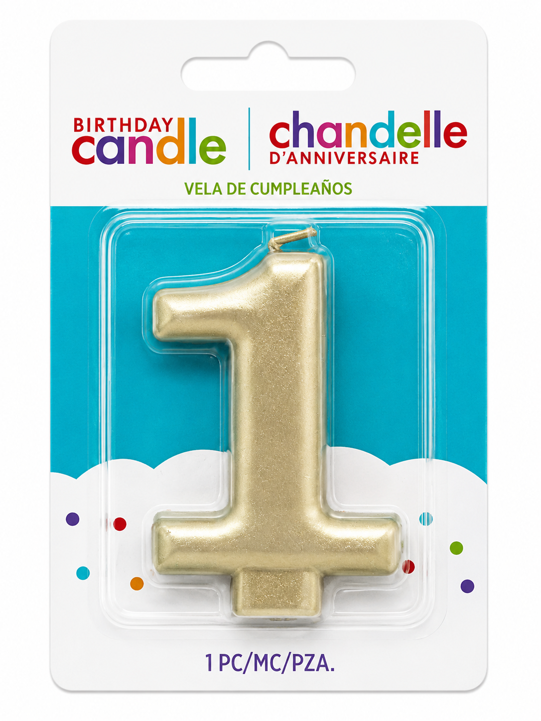 White Gold Birthday Number Candle (Select Number)