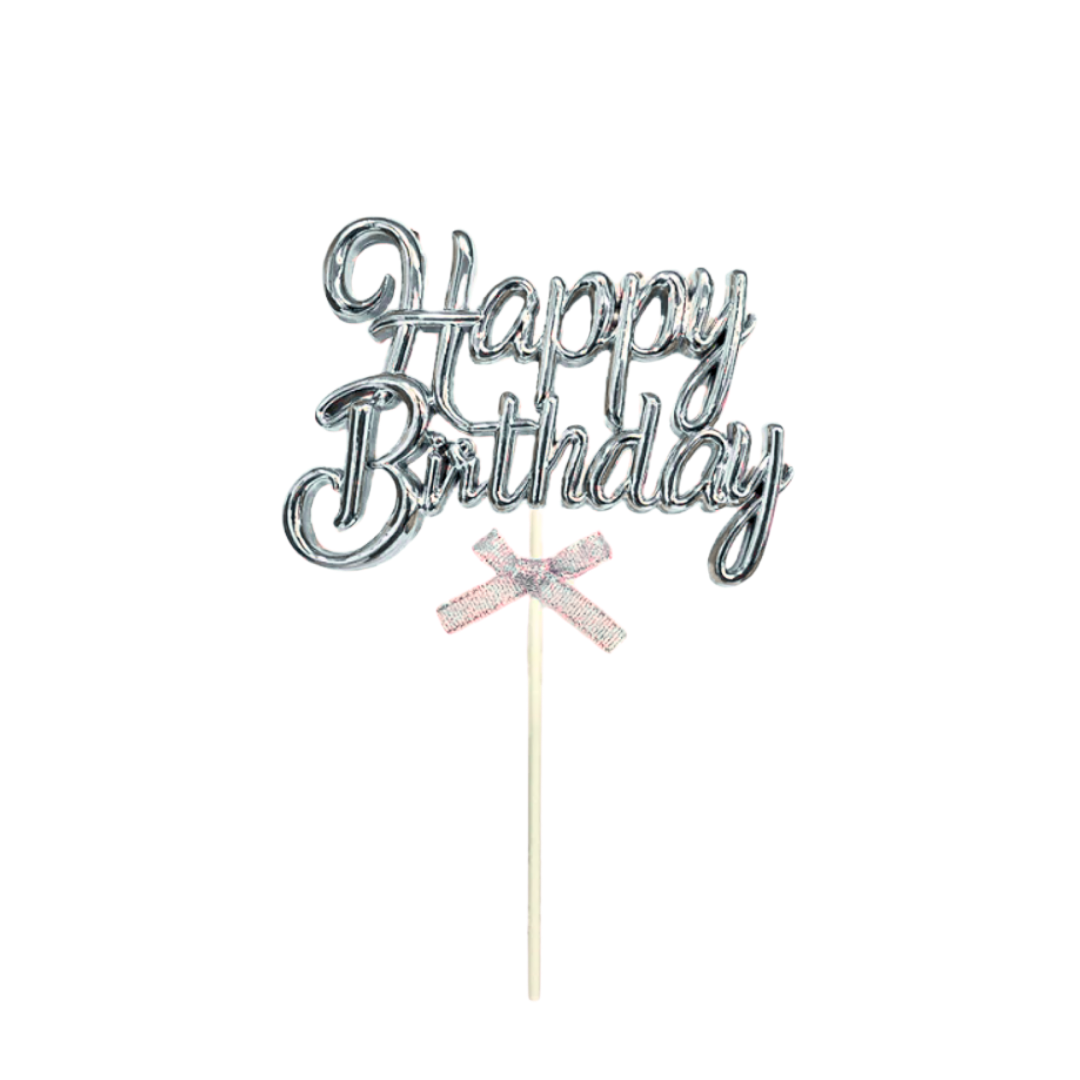Cake Topper Happy Birthday Cursiva Lazo