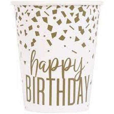 Vasos Gold Confetti 9oz (x8u)