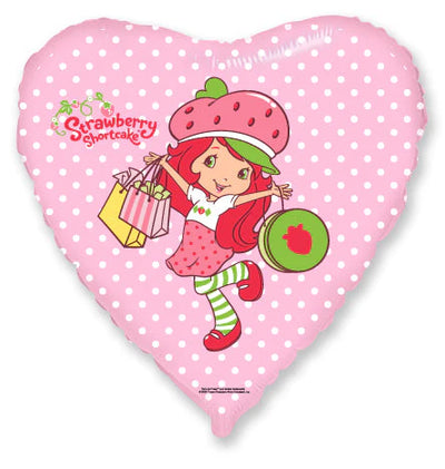 18” Strawberry Shortcake Shopping foil balloon Corazón
