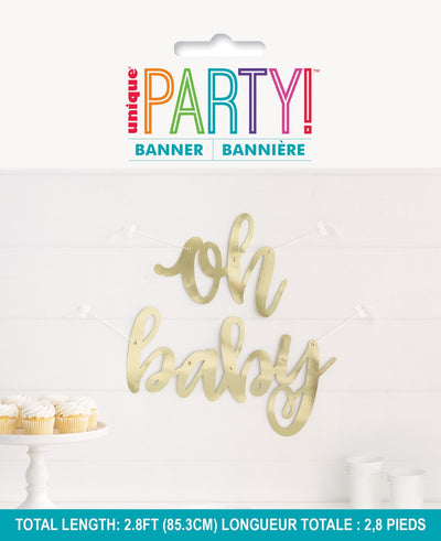 Oh Baby Gold Shower Banner (x1u)