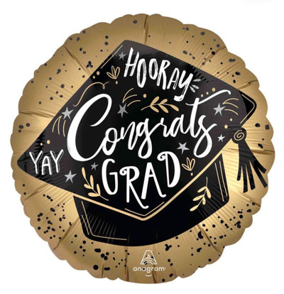 Congrats Grad Gold Foil Balloon 18”
