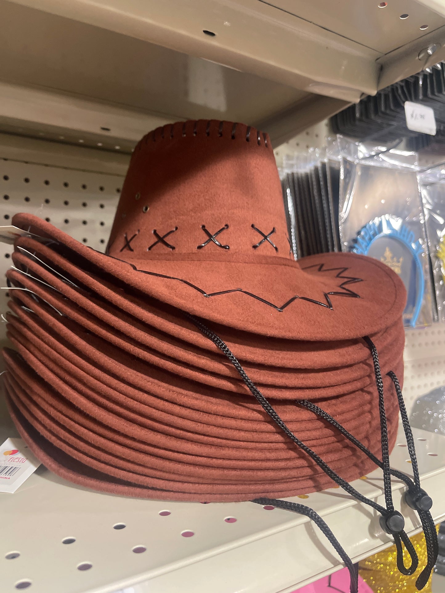 Sombrero Cowboy Terciopelo 25cm (x1u)