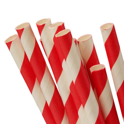 Red and White Straws 24pcs