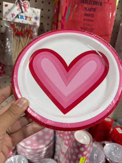 Retro Valentine Hearts Plates