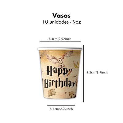 Vasos Harry Potter 9oz (x10u)