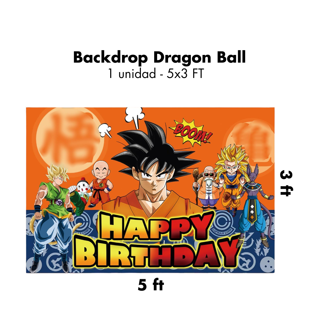 Backdrop Dragon Ball Z  "Happy Birthday" 5x3ft (x1u)