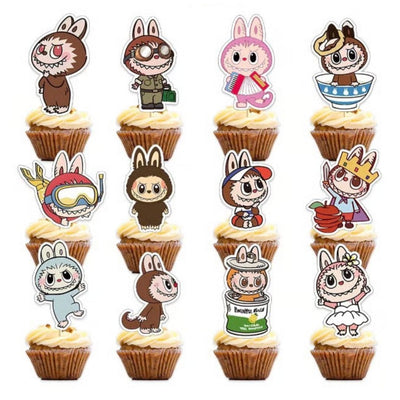 Labubu Birthday Decoration CupcakeTopper(x6u)