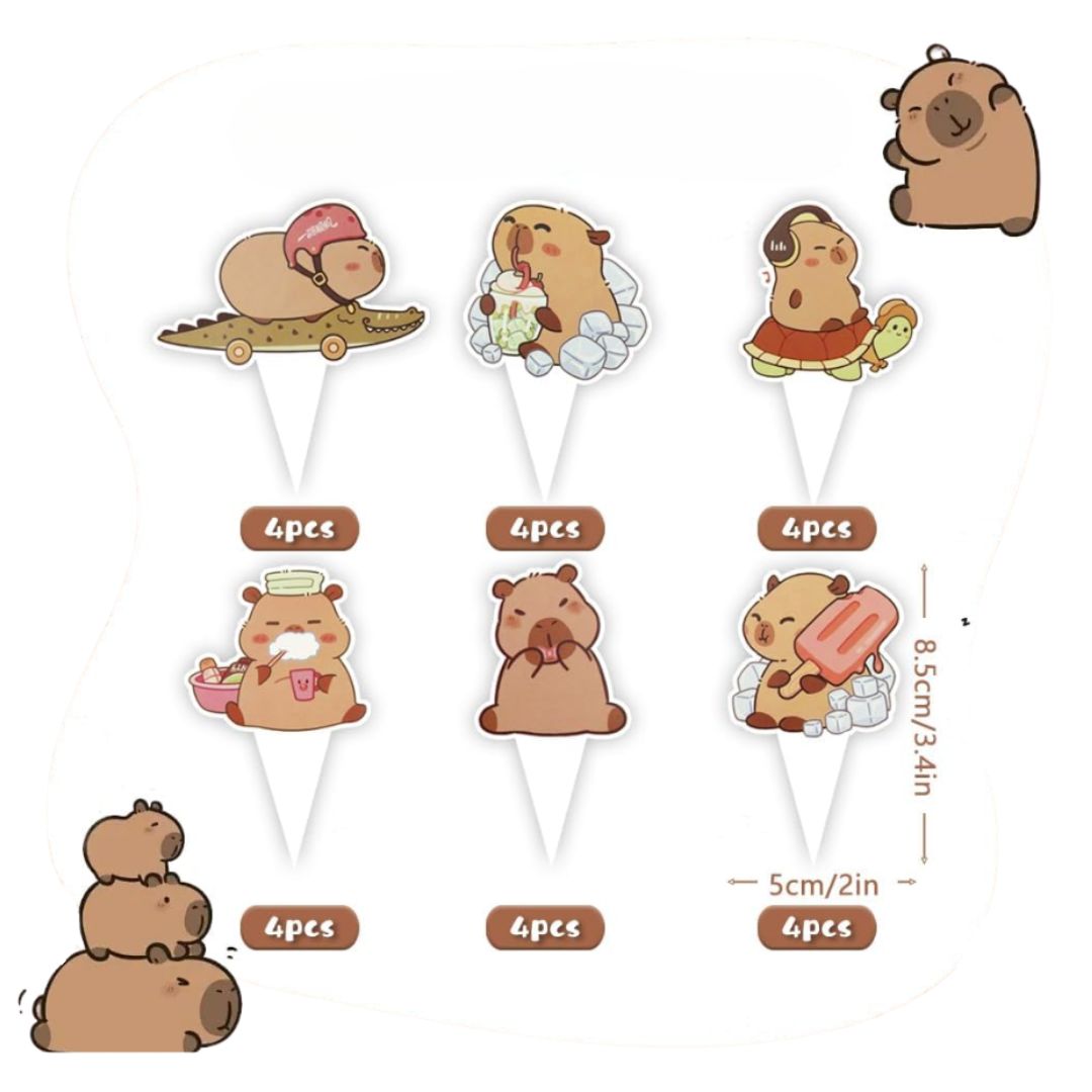 Cupcake Toppers Capybara (x24u)