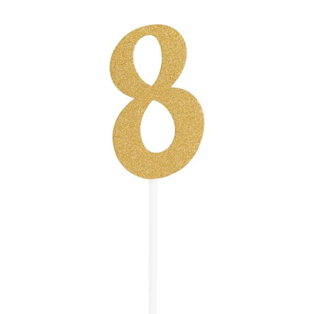 Glittered Stick Numbers Gold (x4u)
