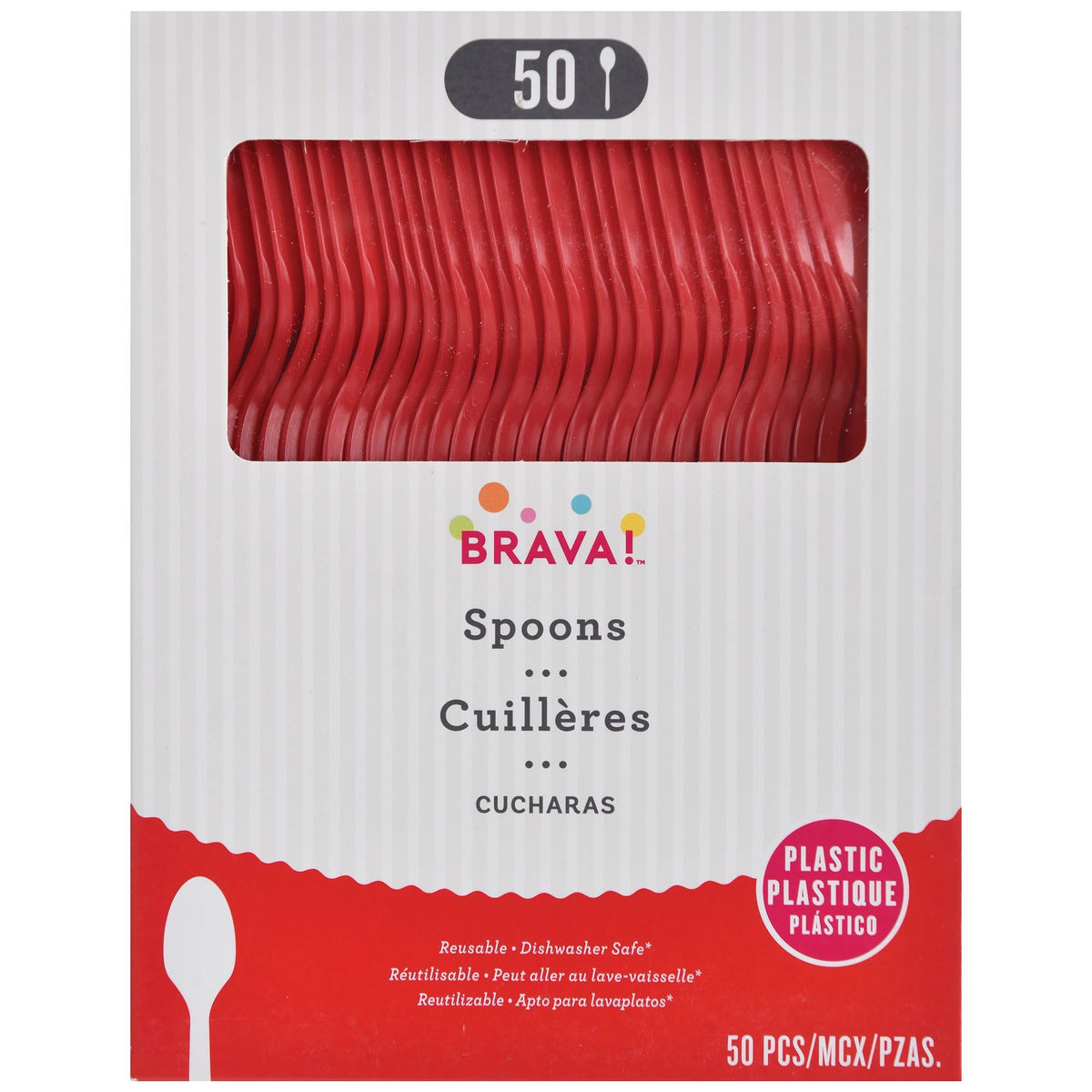 Reusable Spoons Apple Red (x50u)