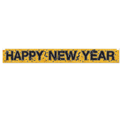 Metallic Happy New Year Fringe Banner - Gold