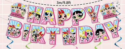 Powerpuff Banner "Happy Birthday"