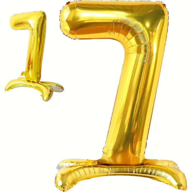 Standing Foil Number Balloon Gold 28"