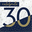 Beverage Napkins 30 Navy and Gold (x16u)