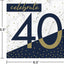 Beverage Napkins 40 Navy and Gold (x16u)