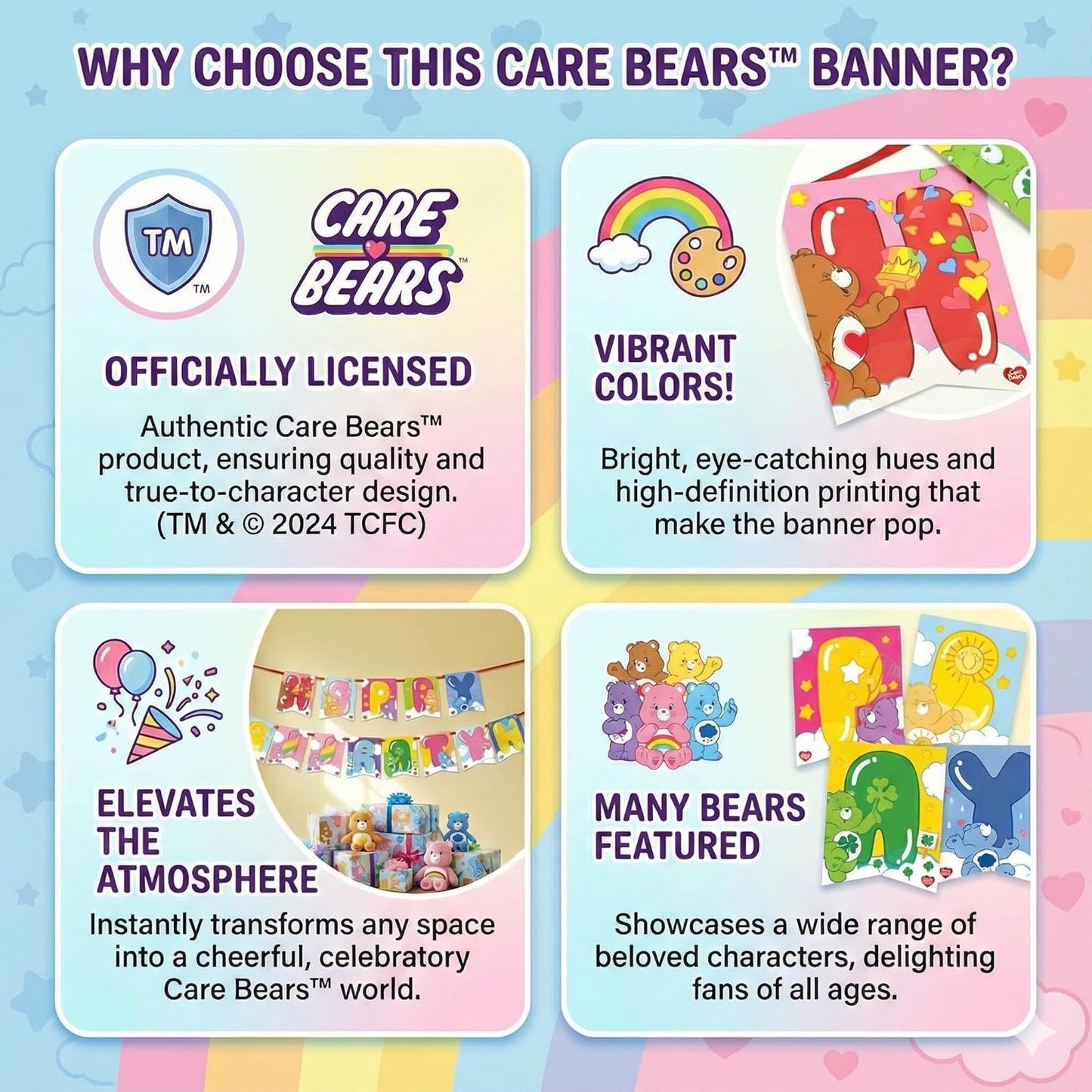 Care Bears Flag Banner Happy Birthday (x1u)