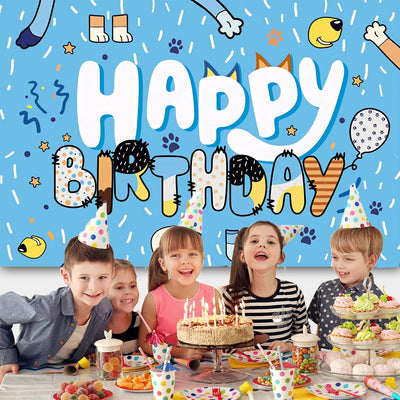 Backdrop Bluey Blue Dog Happy Birthday