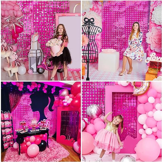 Pink Disco Foil Curtain X Unidad