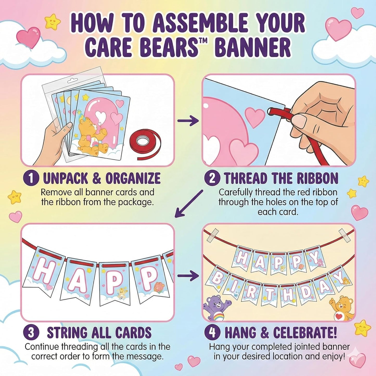 Care Bears Flag Banner Happy Birthday (x1u)