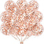Latex Balloon 12" Clear Confetti Rose Gold (x6u)