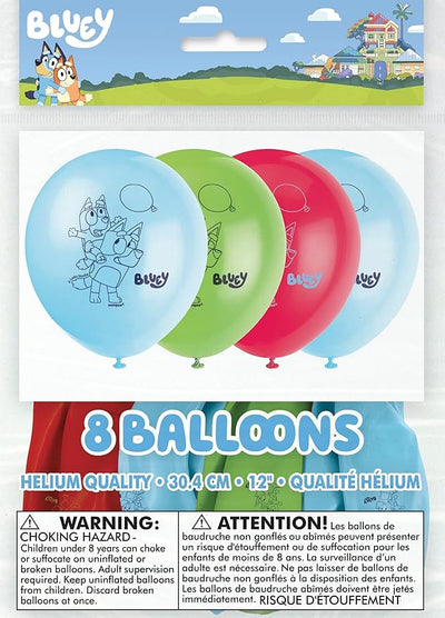 Globos de Latex Bluey – 12" (Pack de 8)