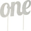 Cake Topper "One" Glitter Silver (x1u)