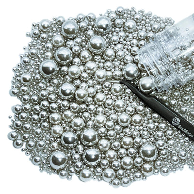 Sprinkle Sugar Pearls Mix Metal Silver pqt 1.2oz