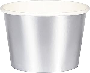 Tazas de Papel con Foil Plateado - Paquete de 8 (2.5 x 3.5 in)