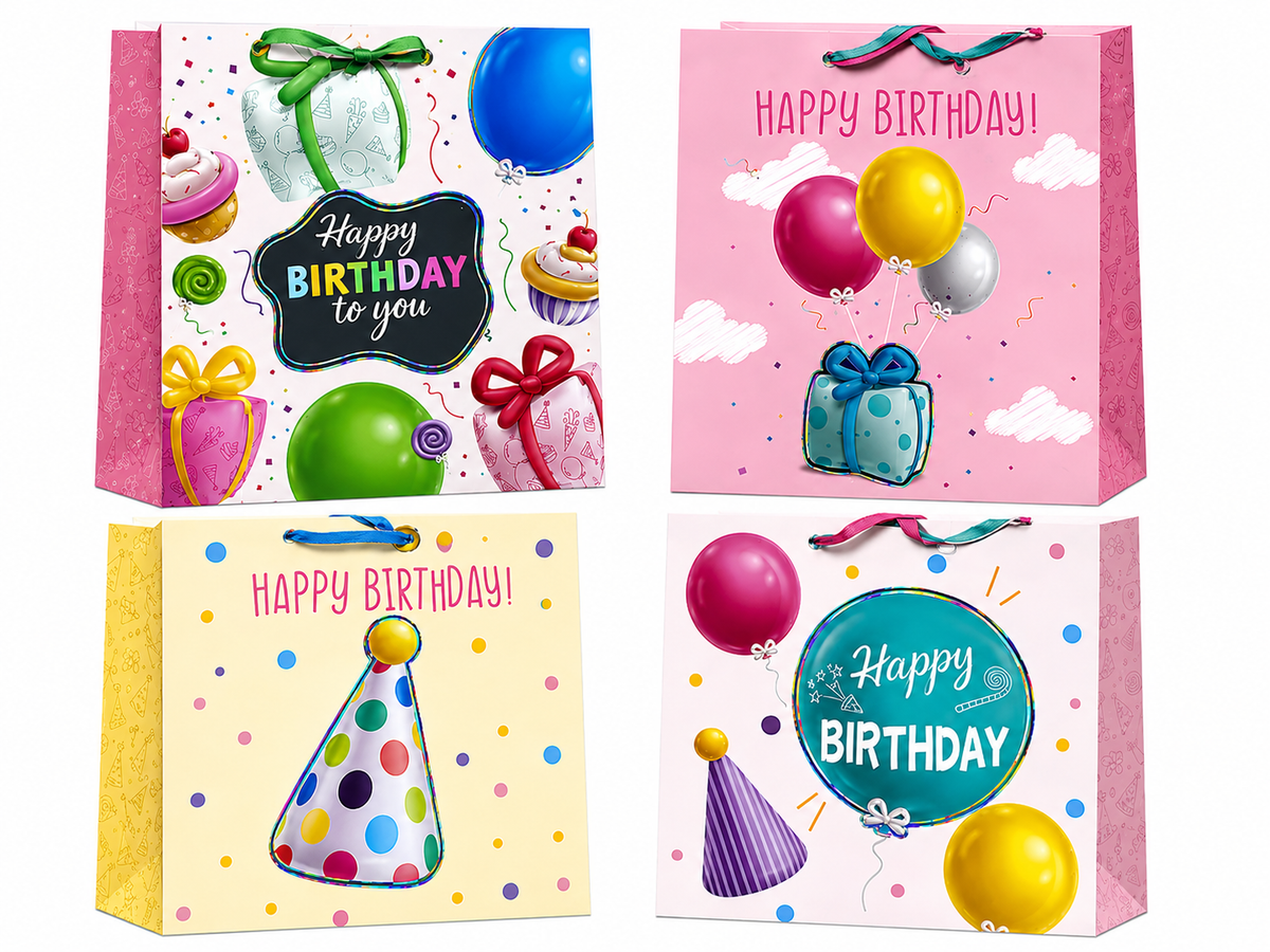 Happy Birthday Large Gift Bags (Varios Diseños)
