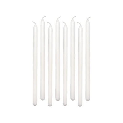 White Mini Taper Candles (x12u)
