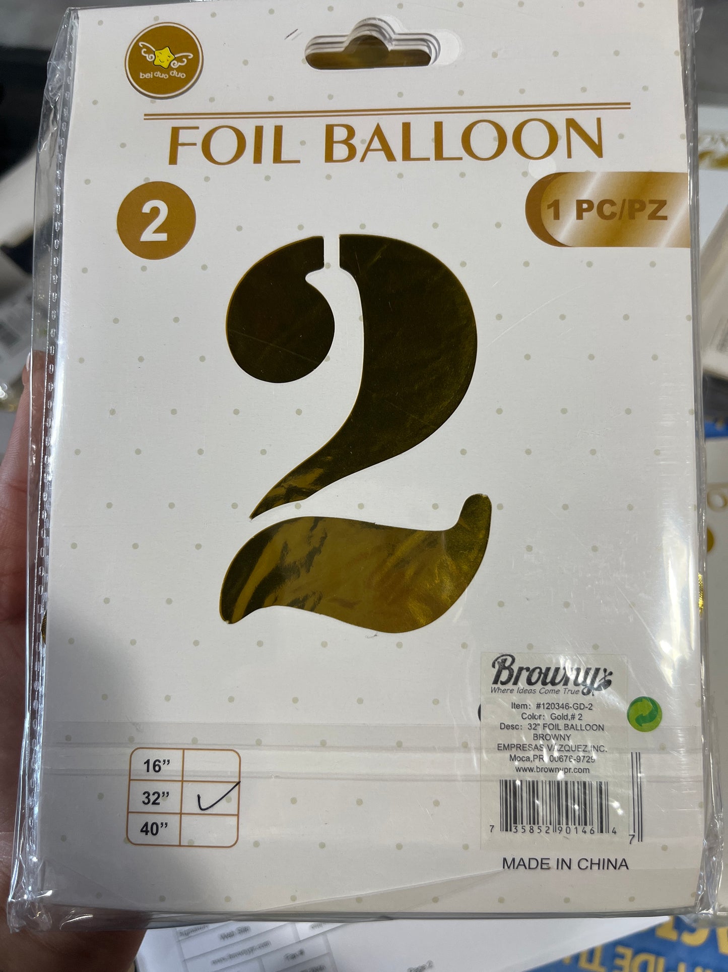32” Foil Balloon Gold