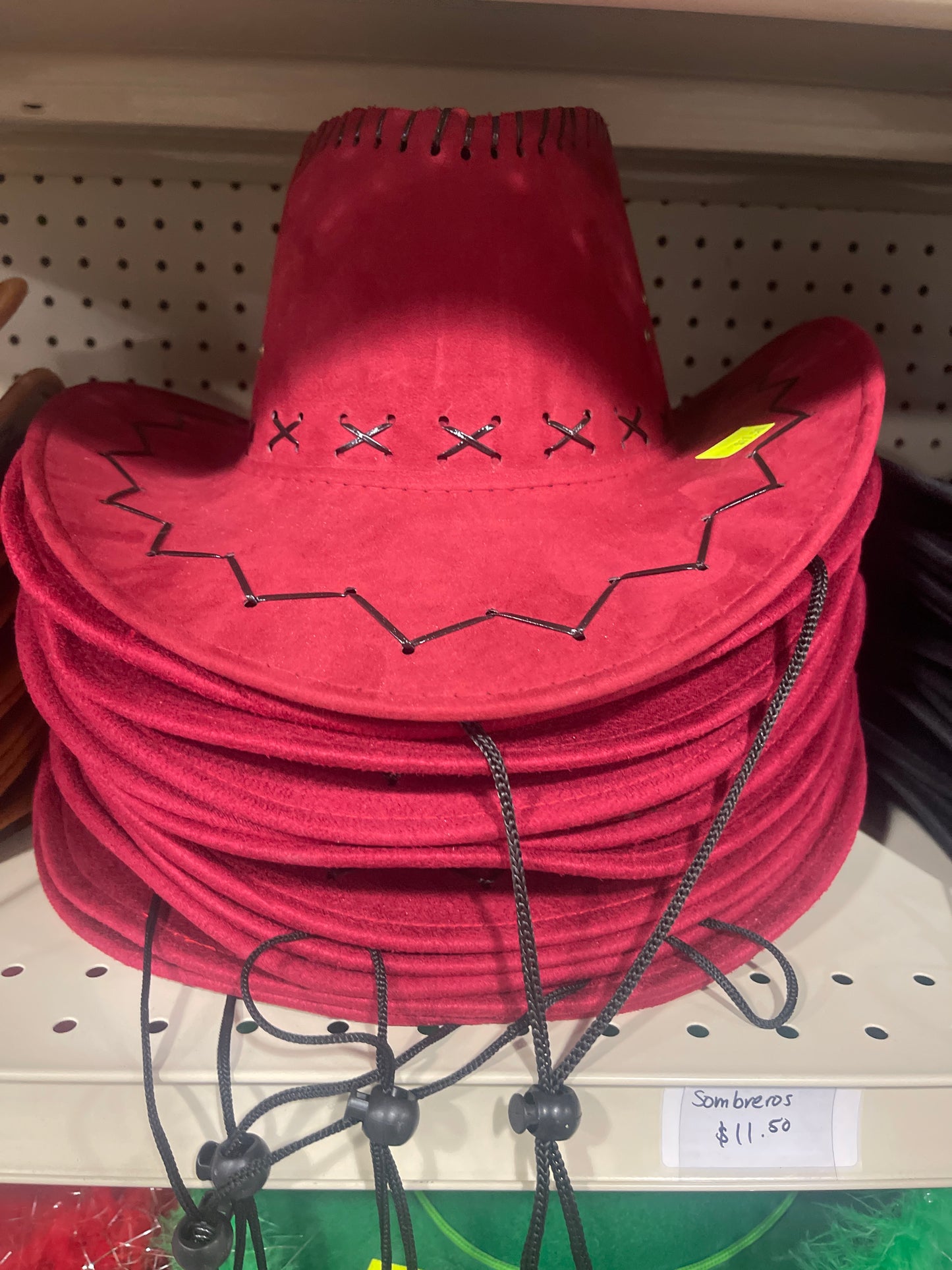 Sombrero Cowboy Terciopelo 25cm (x1u)