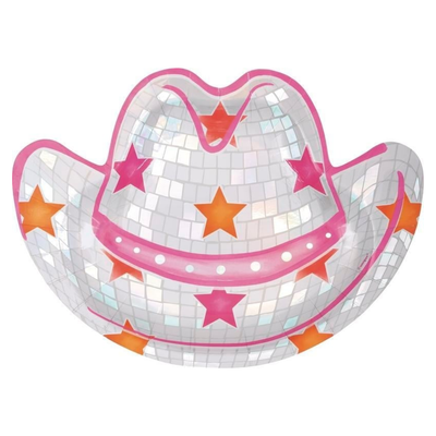 Disco Country Cowboy Hat Plates 7" (x8u)