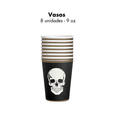 Vasos Papel Halloween 9oz 3 Estilos (x8u)