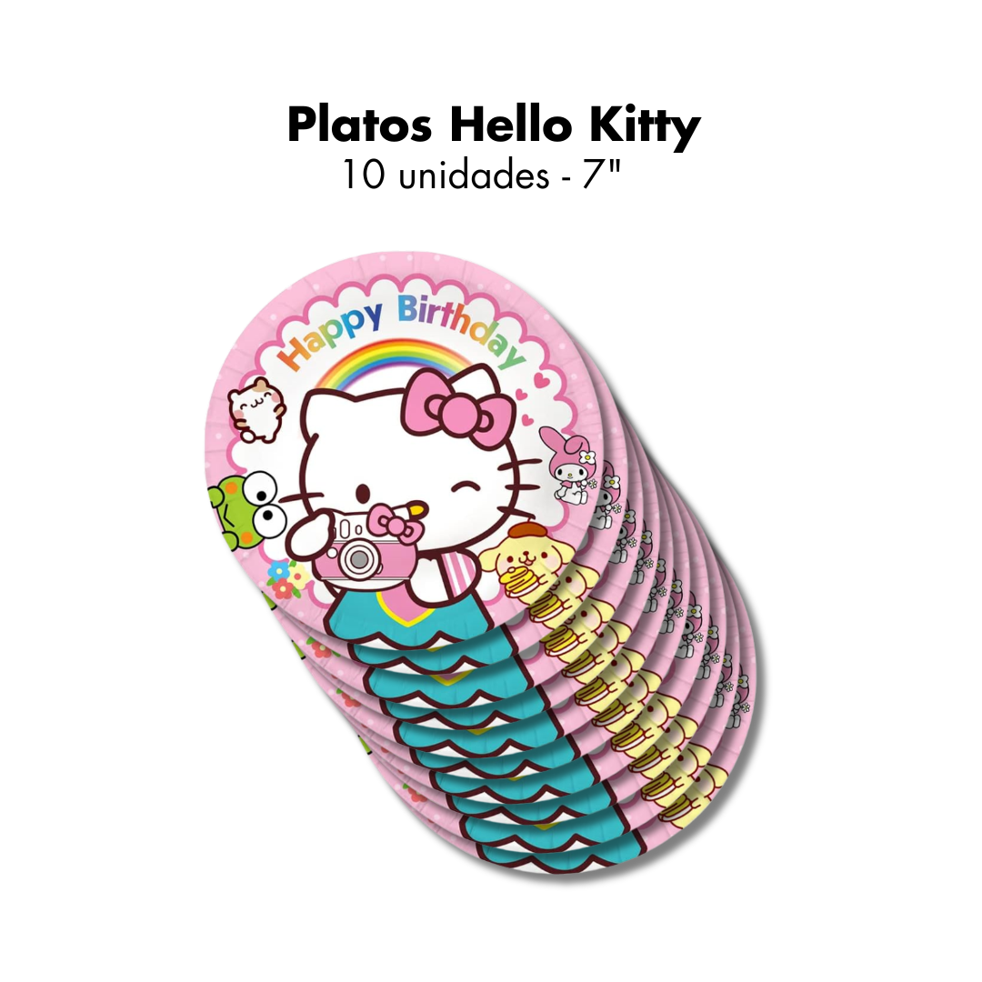 Hello Kitty Photo 7” Platos (x10u)