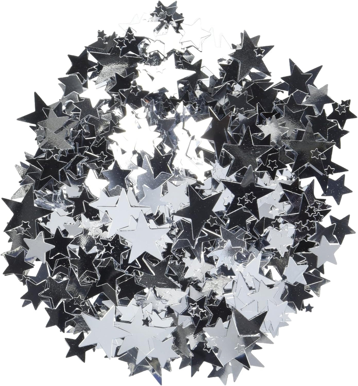 Silver Metallic Star Confetti 2.5oz