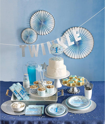 One Little Star Blue Platos 7" (x8u)
