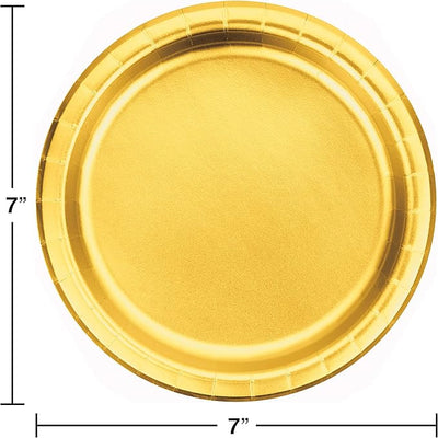 Platos 7" FOIL GOLD 8CT