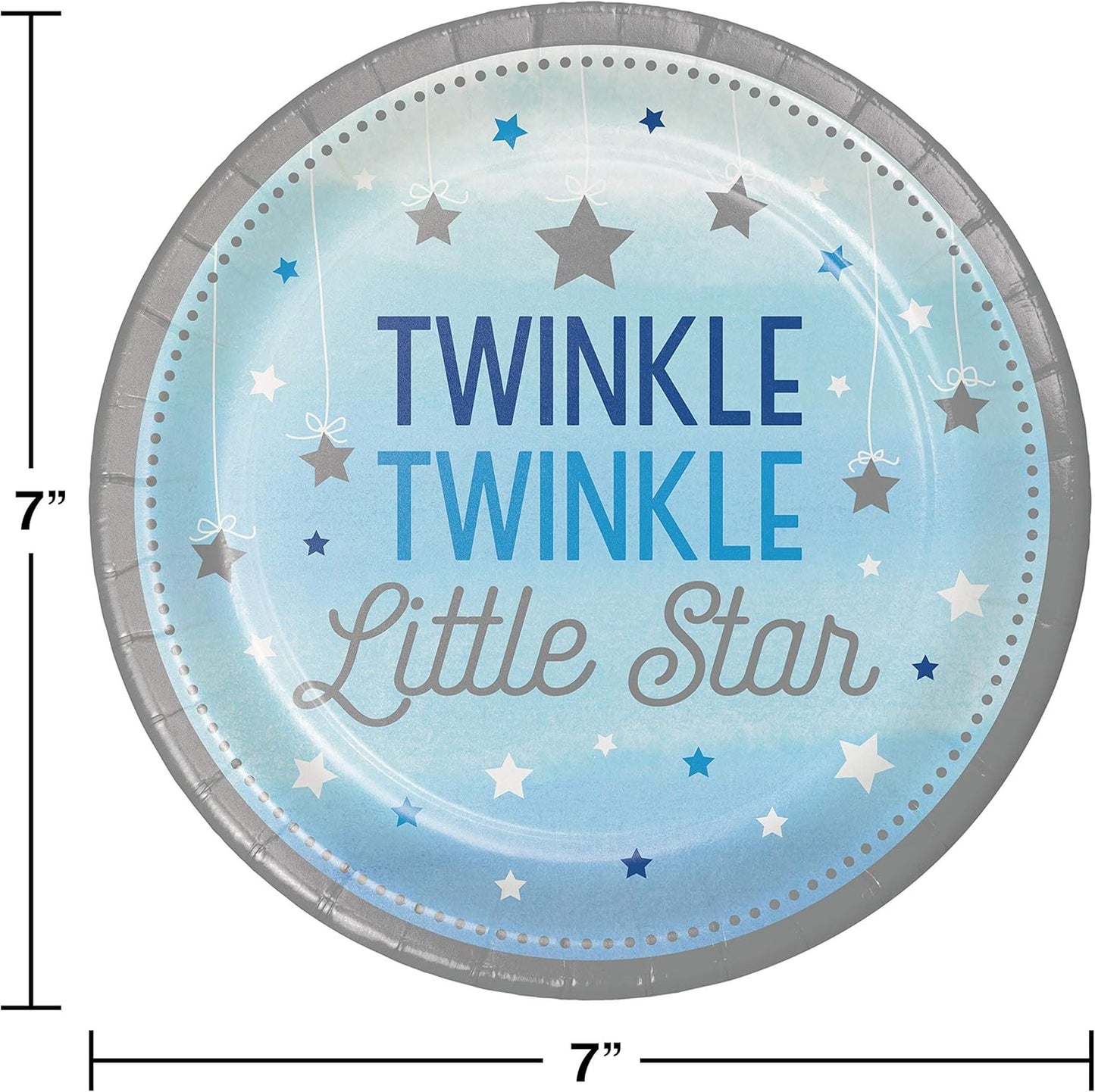 Twinkle Twinkle Little Star Blue Plates 7" (x8u)