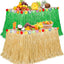 Falda de Mesa Hawaiana 108"x29" (Color Natural y Verde)