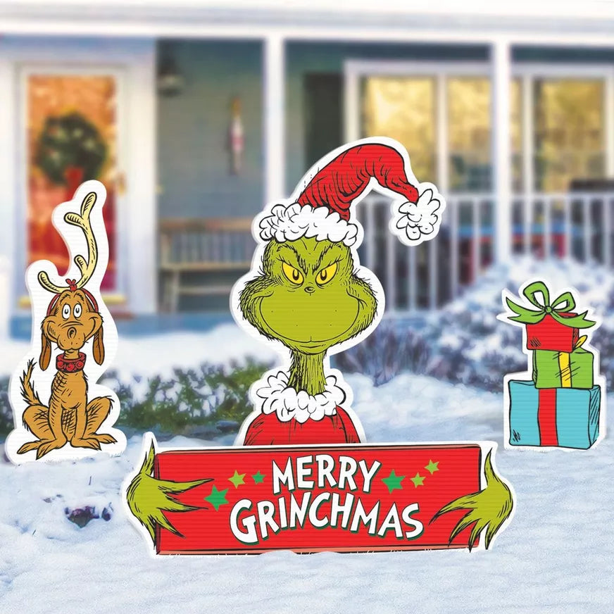 Grinch Metal Lawn Signs