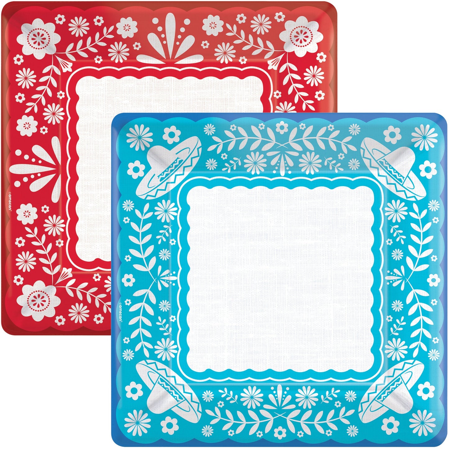 Mexican Viva la Party Square Plates (x8u)