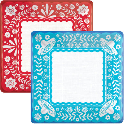 Mexican Viva la Party Square Plates (x8u)