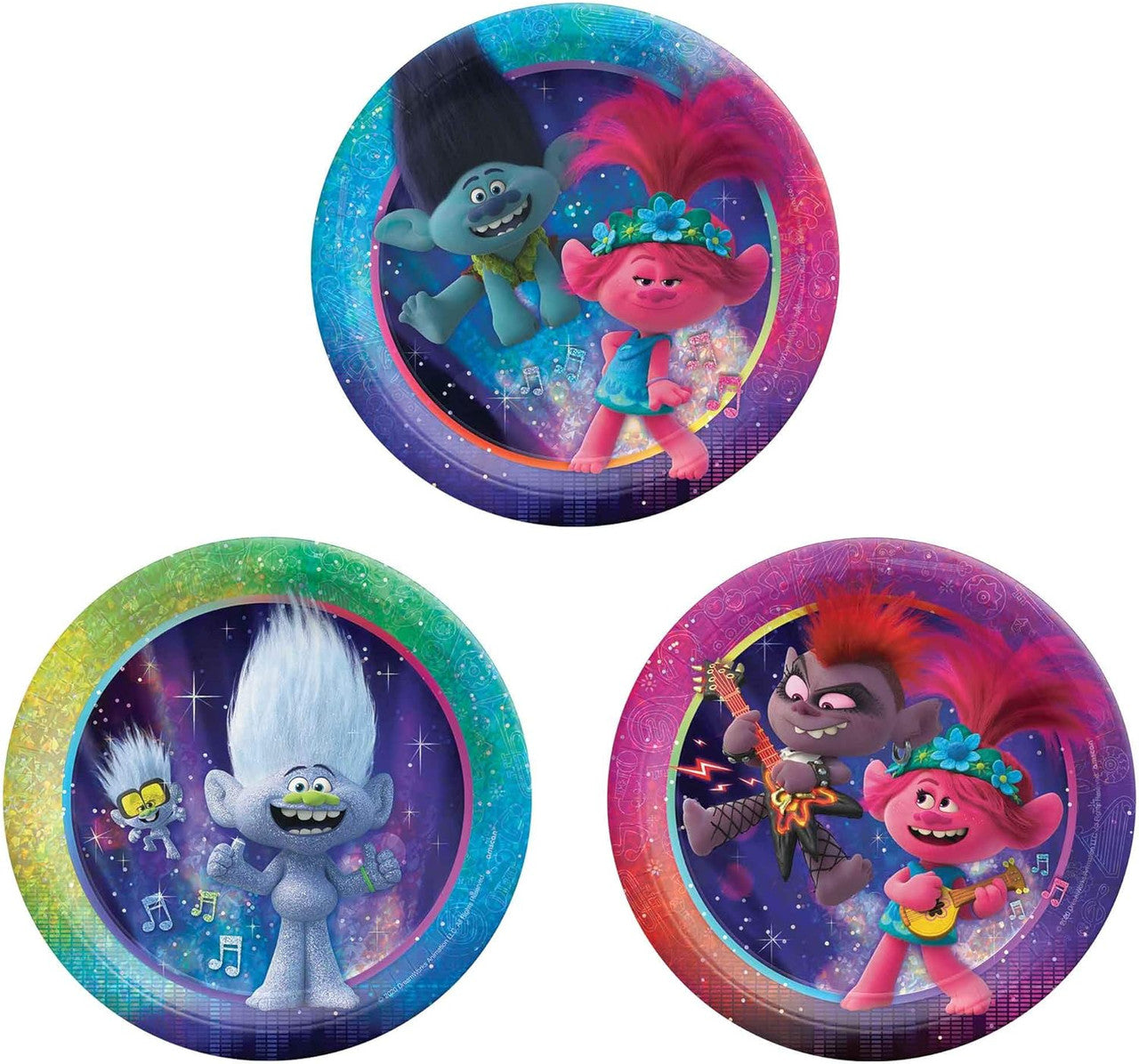 Trolls Plates 7" Round Assorted (8 u)