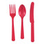 Reusable Assorted Cutlery Apple Red (x24u)