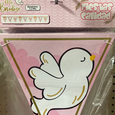 BANDERIN TRIANGULO MI BAUTIZO NIÑA