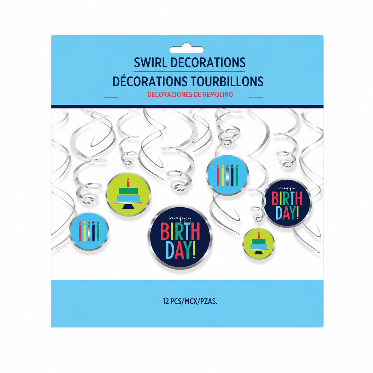 Modern Happy Birthday Hanging Decorations 12pcs